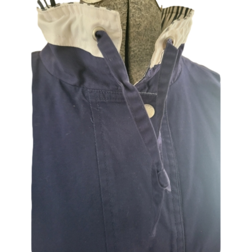 New York Girl Navy Blue Nautical Windbreaker Coat-Size Large - Picture 10 of 10